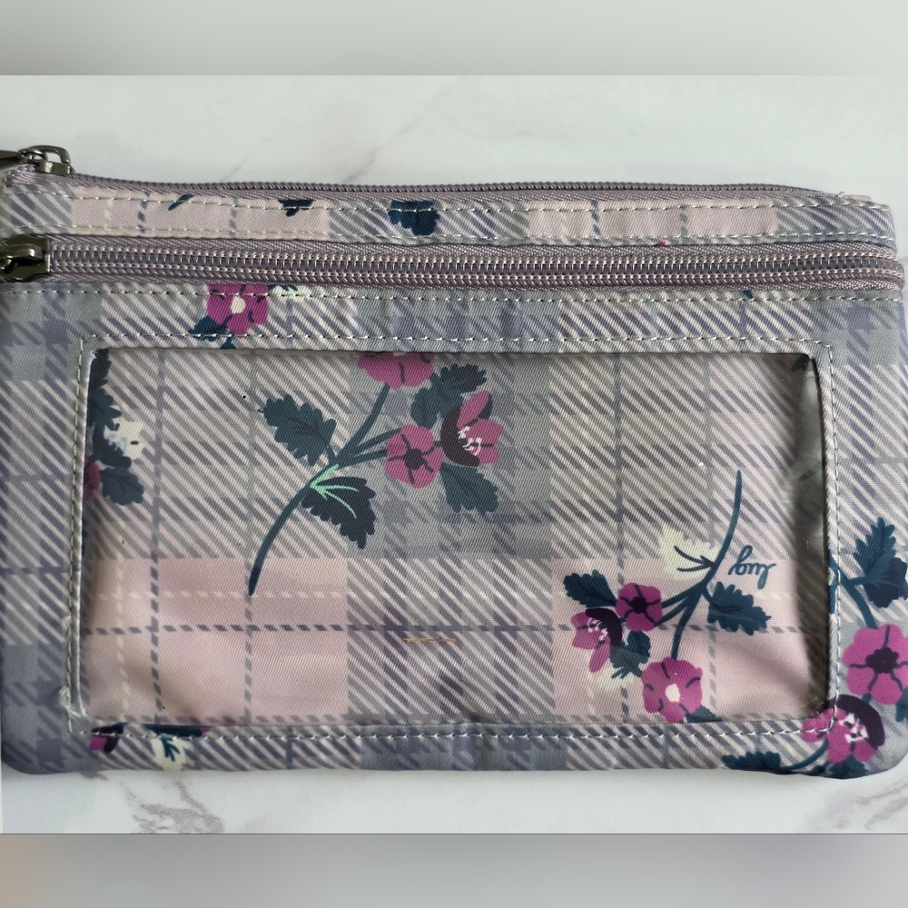 Lug Plaid and Floral Gray Wristlet - Picture 3 of 7